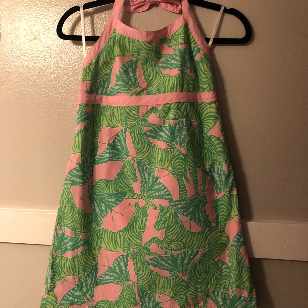 Lilly Pulitzer butterfly zebra halter dress